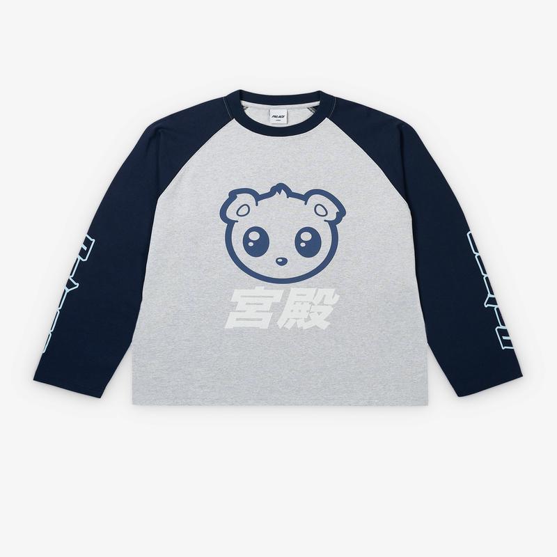 Palace - Men's Kawaii Raglan Longsleeve - (Grey Marl)
