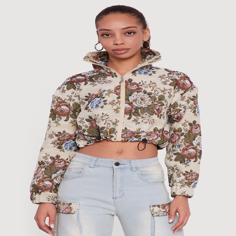 Tapestry Jacquard Cropped Jacket