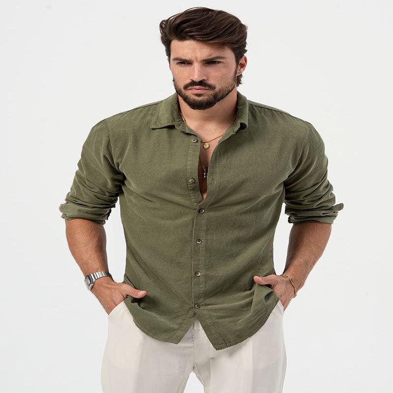 JAKE VELVET SHIRT IN GREEN