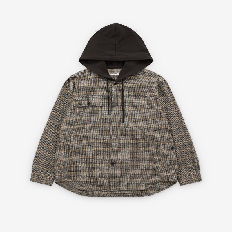 Undercover - Men's Hooded Check Shirt - (Gray Check)
