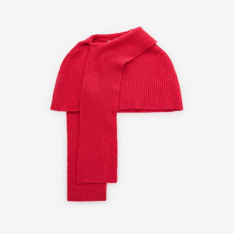 Le Kasha - Women's Bolero With Scarf - (Cherry)