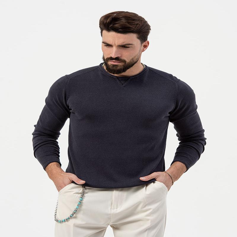 CHRISTOPHER CREWNECK SWEATER IN NAVY