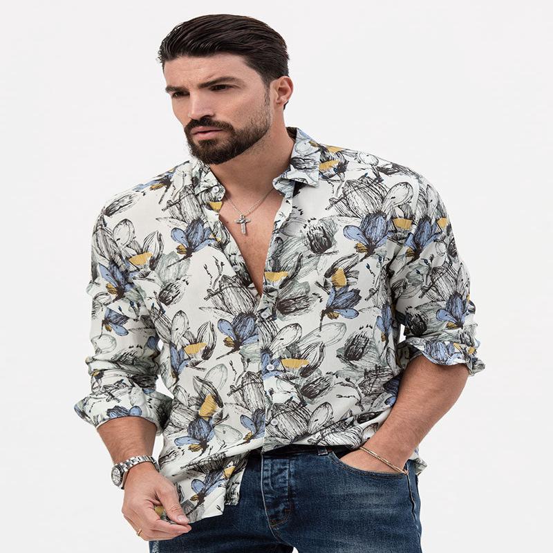 GAVIN PRINTED SHIRT IN CREAM