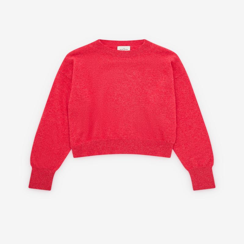 Le Kasha - Women's Round Neck Sweater Woman - (Cherry)