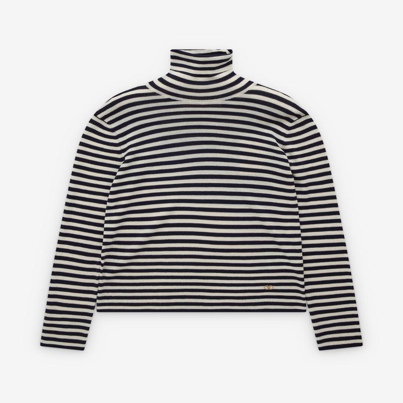 Valentino - Women's Striped Turtle Neck - (Navy/White)