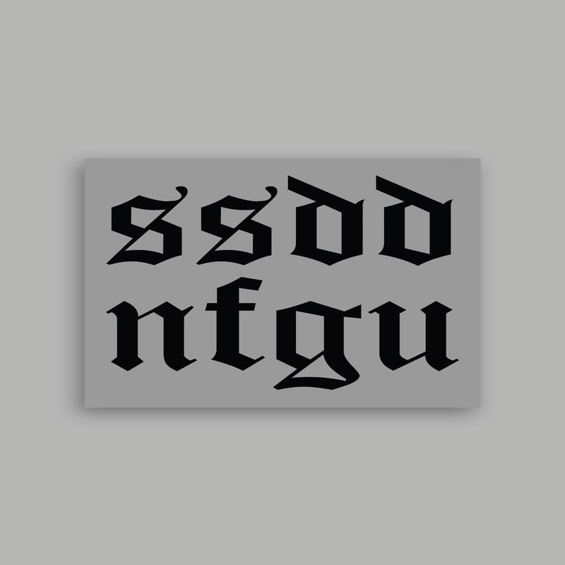 SSDDNFGU Small Vinyl Decal in Black