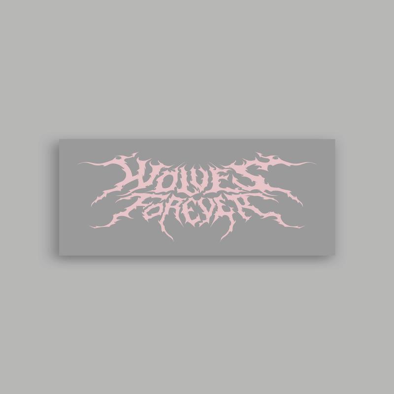 Wolves Forever Hesh Large Vinyl Decal in Blush Pink