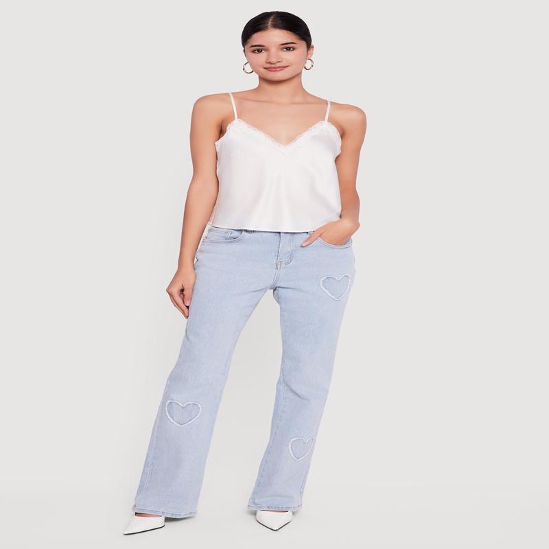 Almost Famous Heart Patch Bootcut Jeans