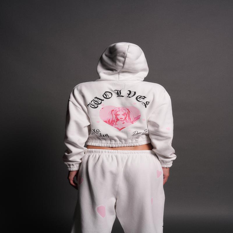 Her Energy "Chambers" (Cropped) Zip Hoodie in Cream
