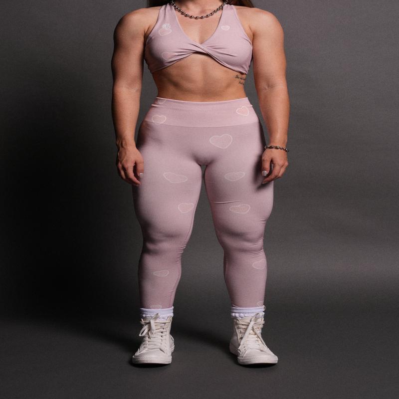 Her Energy "Everson" Huxley Scrunch Leggings in Heart Candy Blush Pink