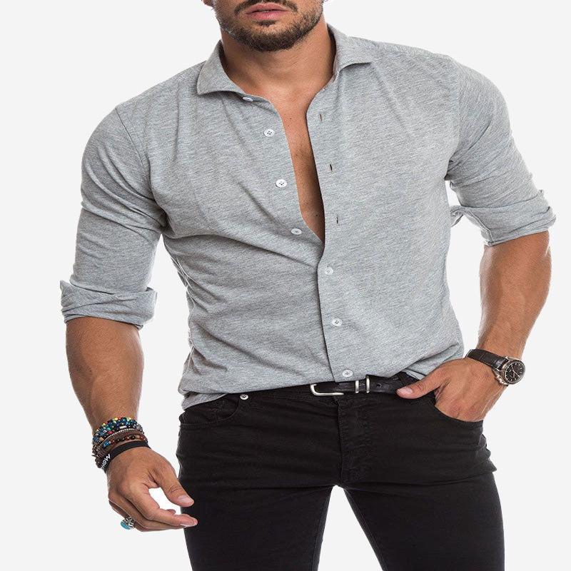 KEVIN JERSEY SHIRT IN LIGHT GREY