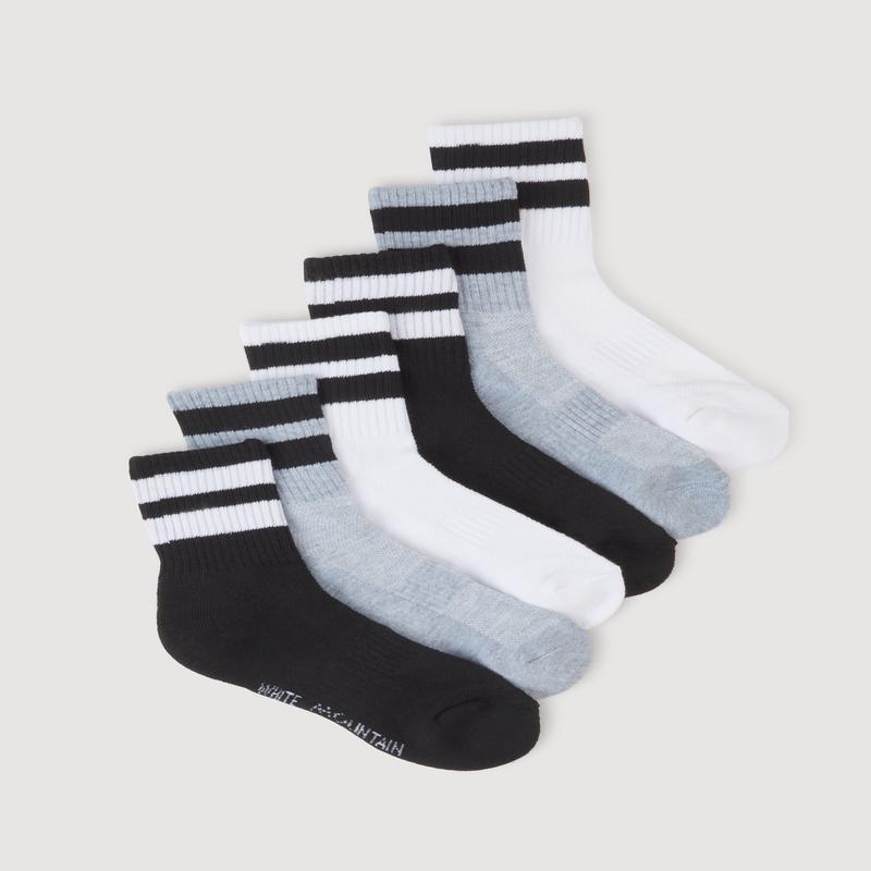 Performance Mid Crew Socks 6 Pack Size 4-10