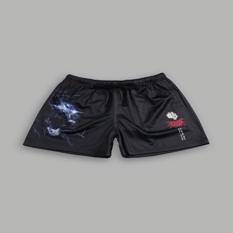 Eye Of The Beast Mesh Shorts in Black