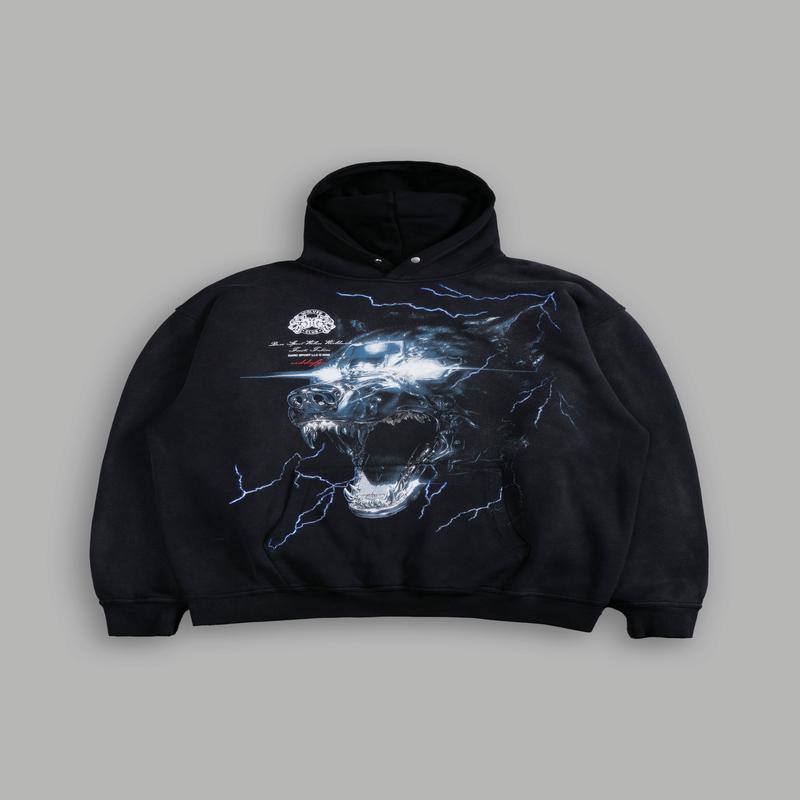 Eye of the Beast "Pierce" Hoodie in Black Drift Wash