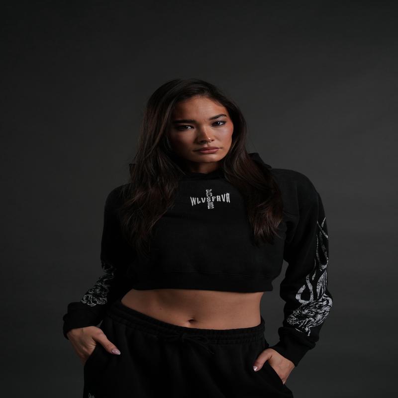 Finite Flame "Rose" She Hoodie in Black Drift Wash