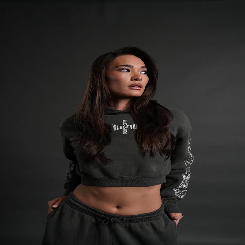 Finite Flame "Rose" She Hoodie in Wolf Gray Drift Wash