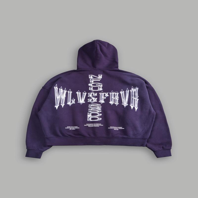 Iron Code Darco Double Zip Hoodie in Phantom Purple Inverted Sun Fade