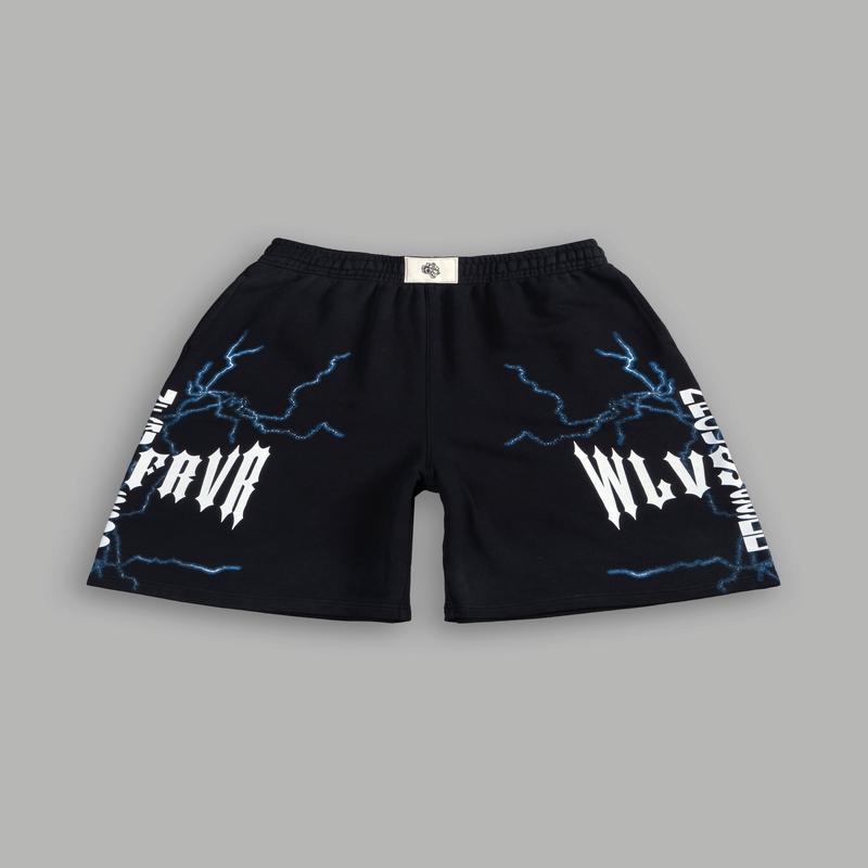 Iron Code Oversized Osiris Sweat Shorts in Black Drift Wash