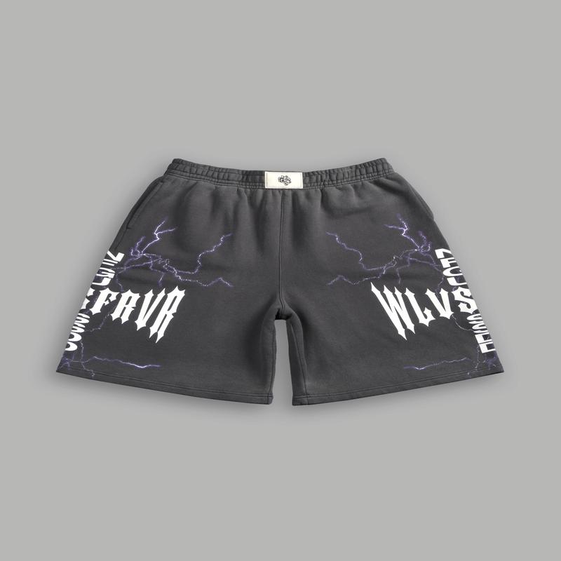 Iron Code Oversized Osiris Sweat Shorts in Wolf Gray Drift Wash
