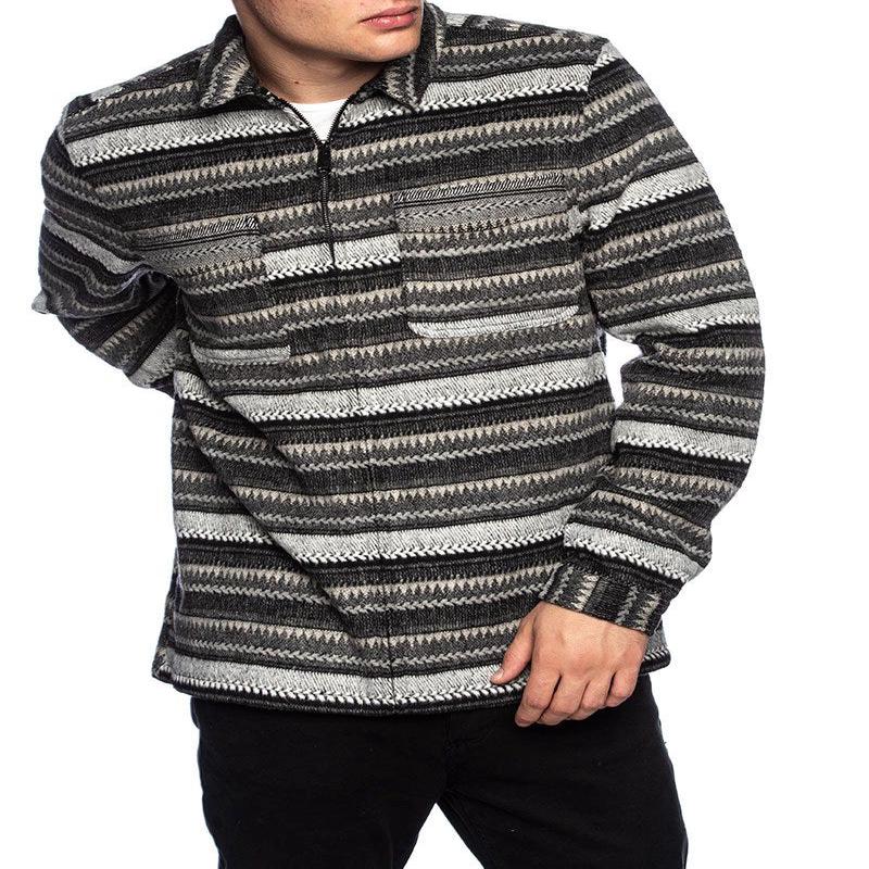 AKHANKY JACKET IN STRIPED GREY AND BLACK