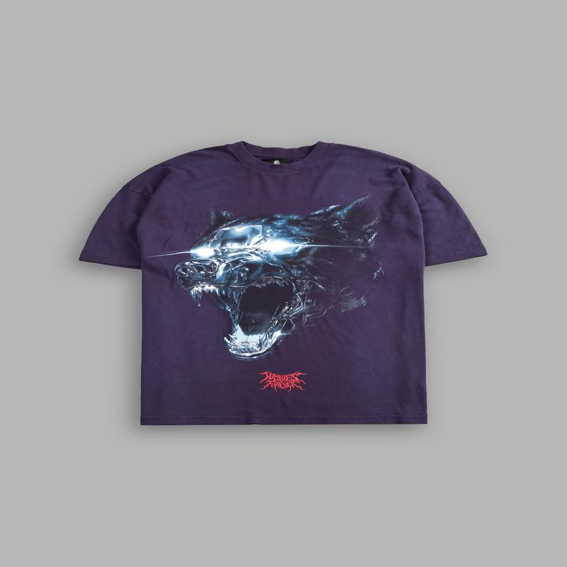 Chrome Wolf "Premium" Oversized Tee in Phantom Purple Inverted Sun Fade