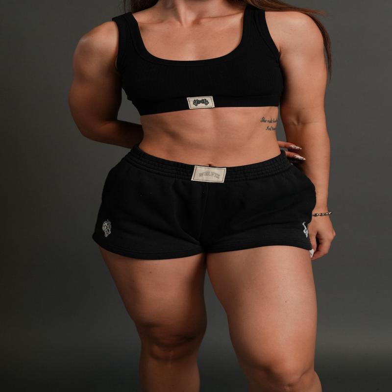 Darc Wandering Ellie Sweat Shorts in Black Drift Wash