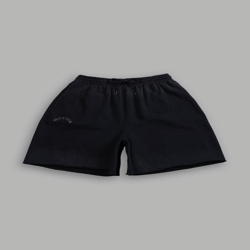 Darc Wandering Grunge Brock Sweat Shorts in Black Drift Wash