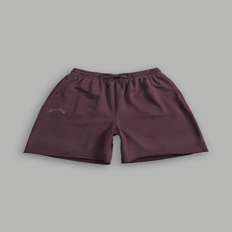 Darc Wandering Grunge Brock Sweat Shorts in Darc Garnet Drift Wash