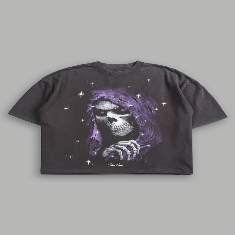 Grim Future Grunge "Box Cut" Tee in Wolf Gray