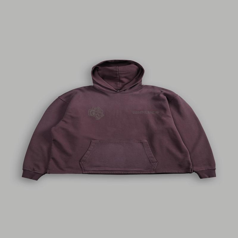Phantom Night Chopper "Moaty" Hoodie in Darc Garnet Drift Wash