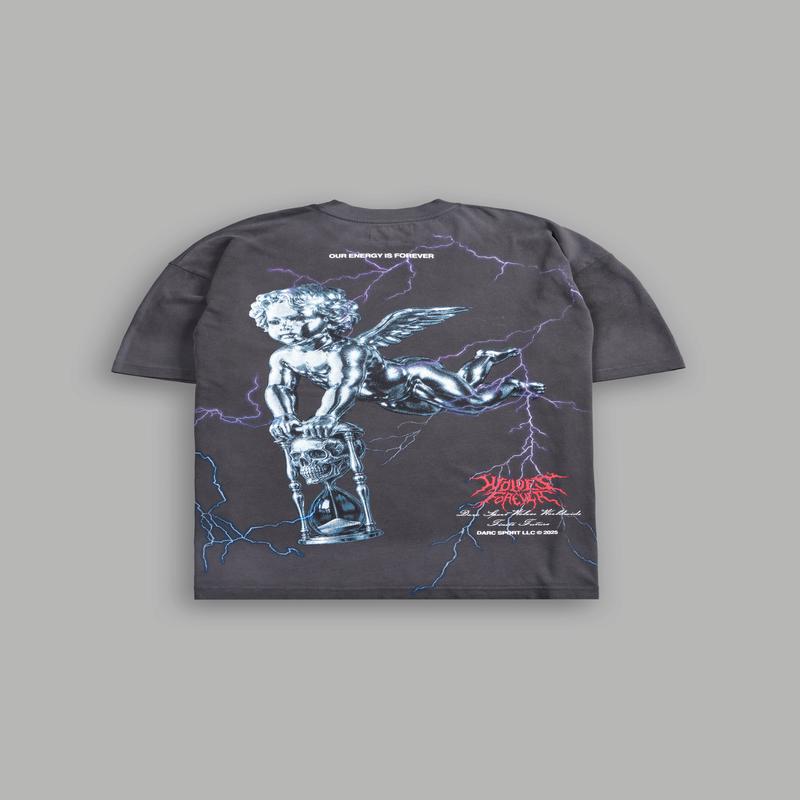 Time is On My Side "Side By Side" Series Premium Oversized Tee in Wolf Gray Drift Wash