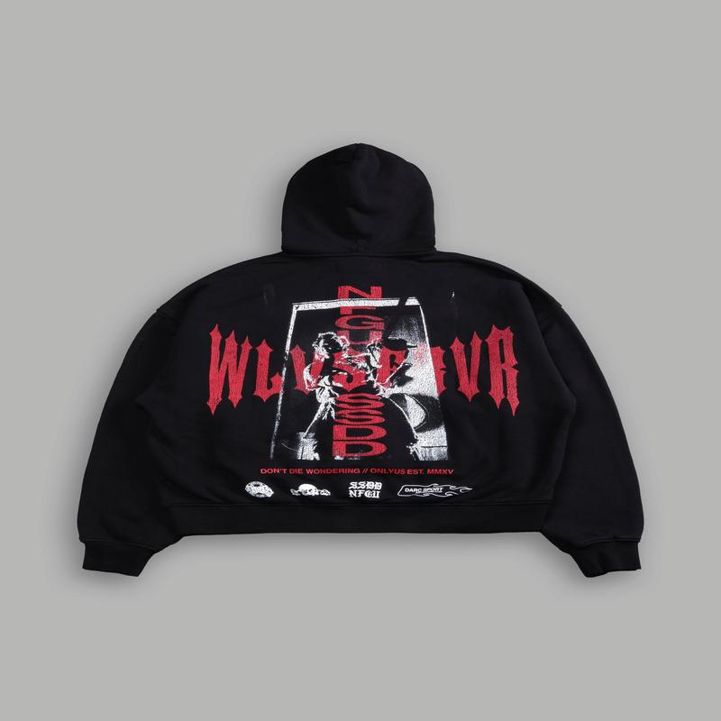 Born Darc Darco Double Zip Hoodie in Black