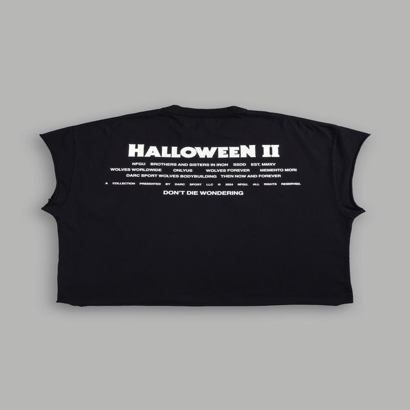 Halloween II "Grunge" Cut Off Tee in Black/White