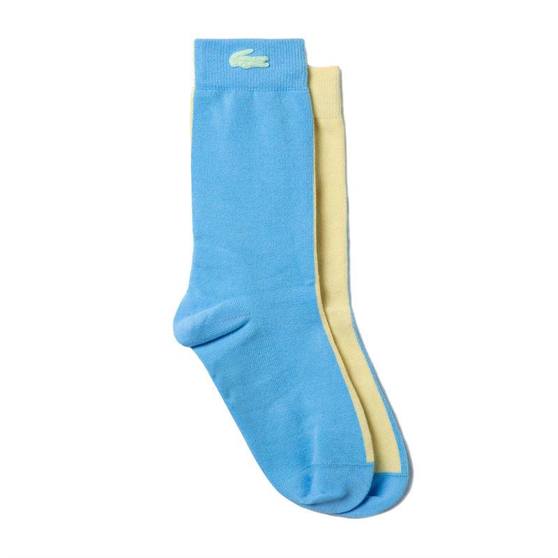 LACOSTE SOCKS IN LIGHT BLUE AND YELLOW