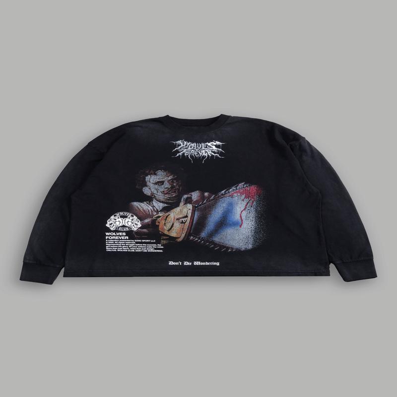Nightmare Grunge "Box Cut" L/S Tee in Black Drift Wash