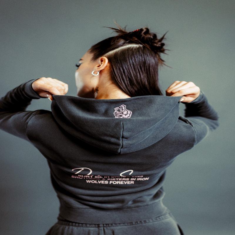 Our Time "Iris" Zip Up She Hoodie in Wolf Gray