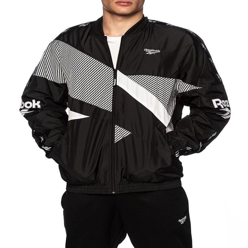REEBOK CL V JACKET IN BLACK AND WHITE