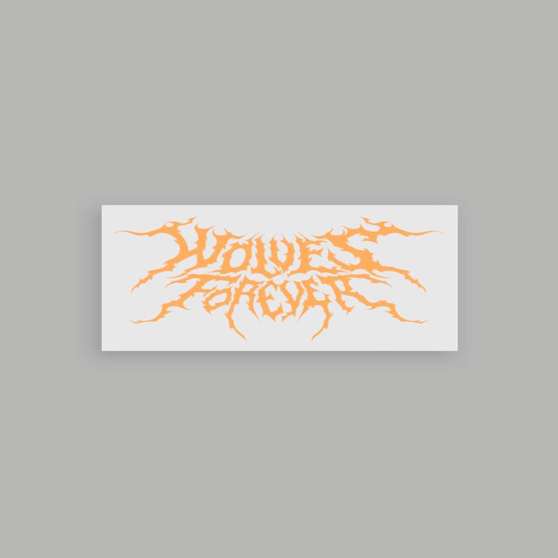 Wolves Hesh Large Sticker in Orange