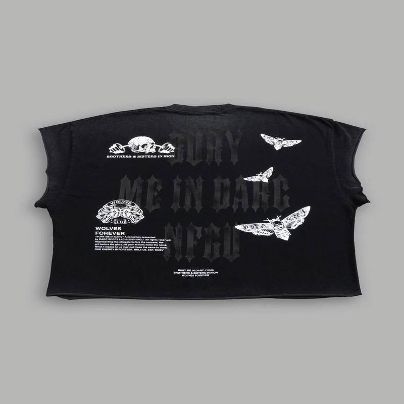 Bury Me in Darc Forever Grunge Cut-Off Tee in Black