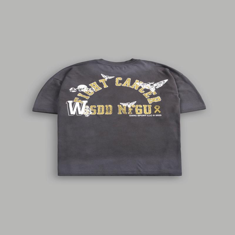 Fight Cancer 2025 "Premium" Oversized Tee in Wolf Gray/Yellow Drift Wash