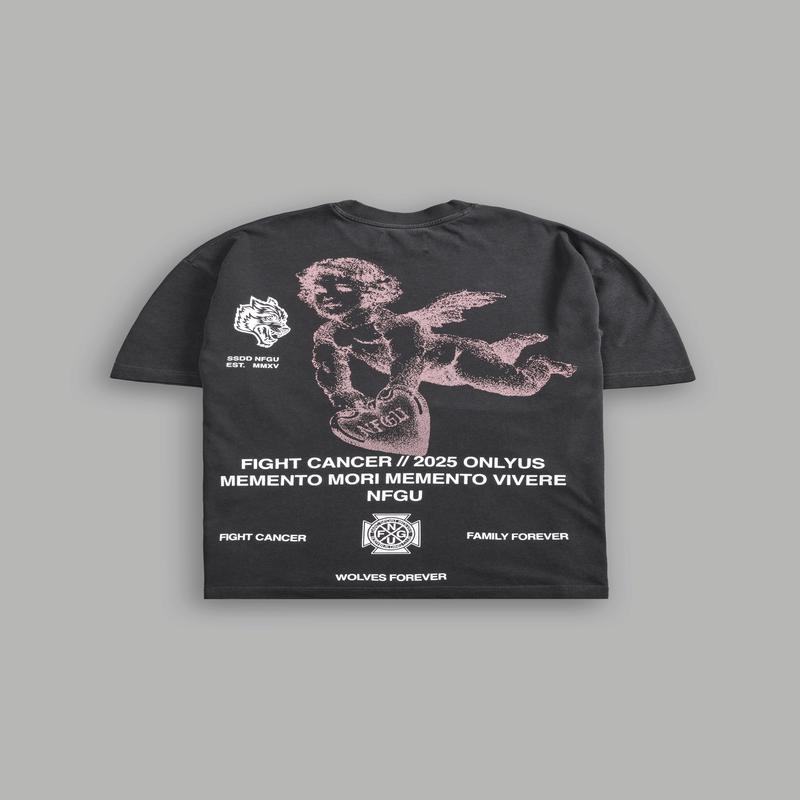 Fight Cancer NFGU "Premium" Oversized Tee in Wolf Gray