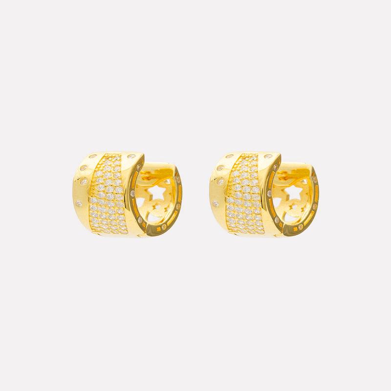 AVICE EARRINGS IN GOLD WITH ZIRCON