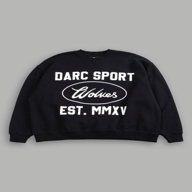 Darc Sport MMXV Grunge Oversized London Unisex Crewneck in Black