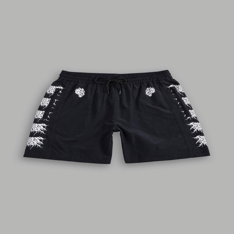 Drip Hesh Remind Track Shorts in Black/White