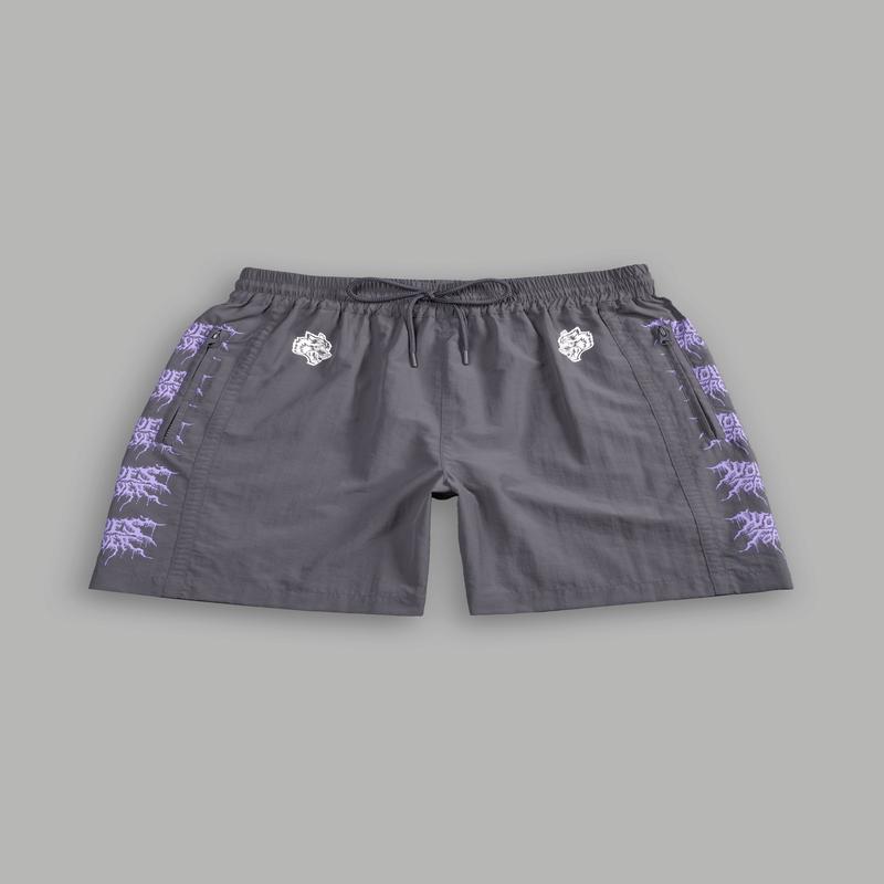 Drip Hesh Remind Track Shorts in Wolf Gray