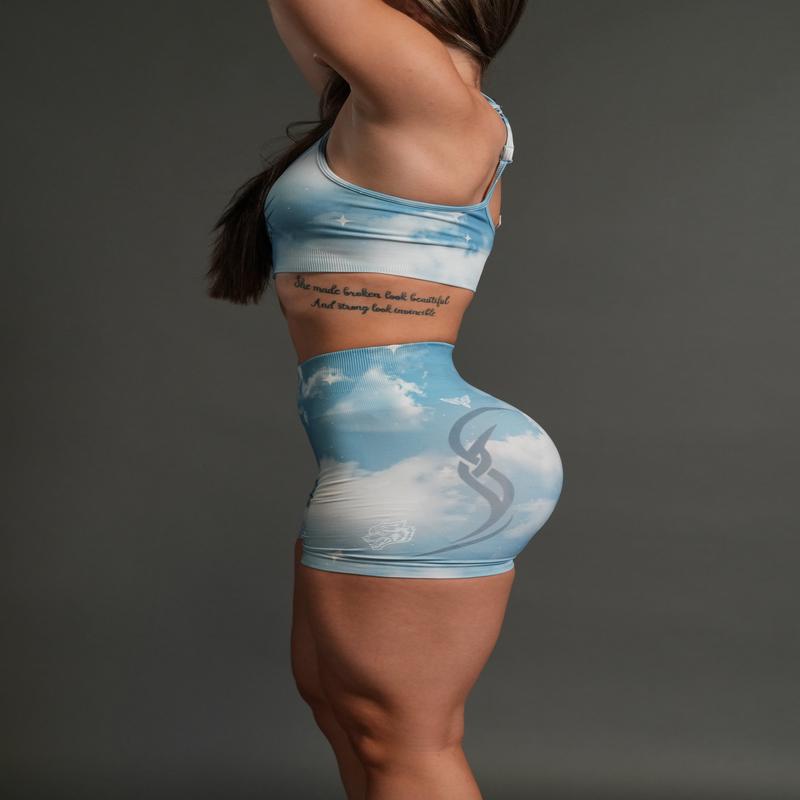 Dual Finite Code Everson Seamless "Training" Shorts in Greek Stone Starry Sky