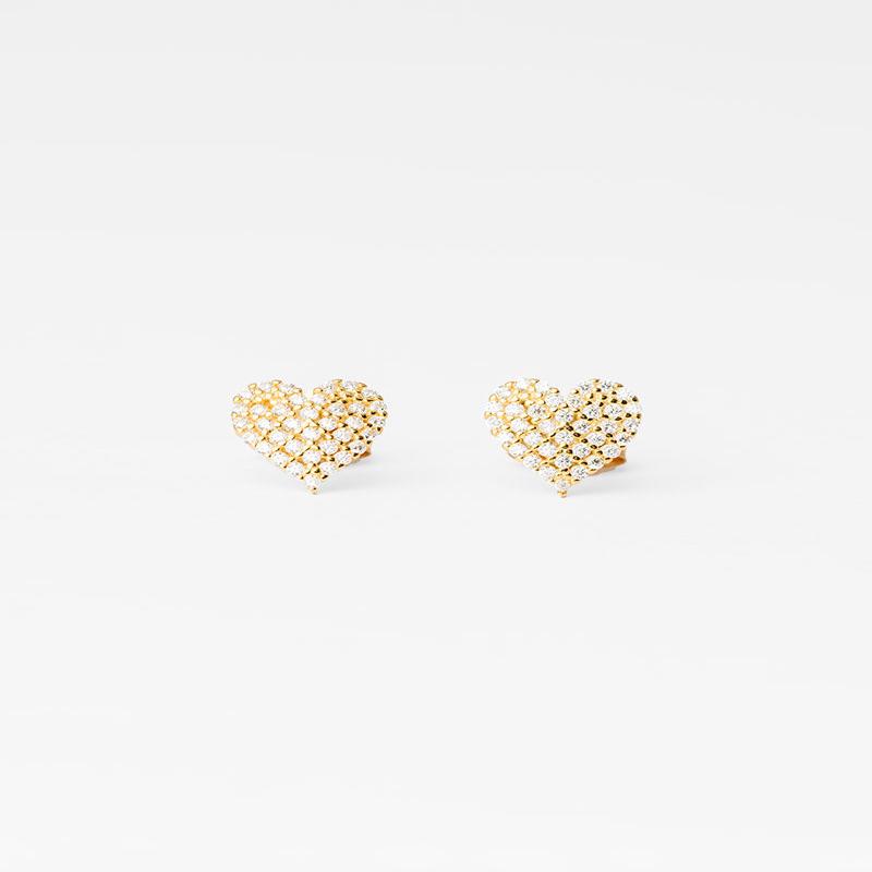 HEART EARRINGS IN GOLD WITH ZIRCON