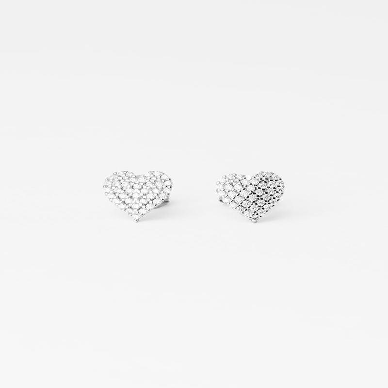 HEART EARRINGS IN SILVER WITH ZIRCON
