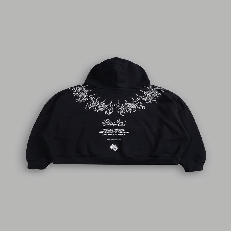 Hesh Core Grunge "Gage Box Cut" Hoodie in Black