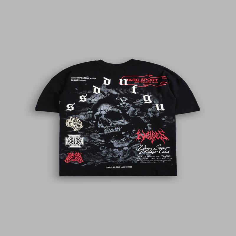 Reaper Blossom "Premium" Oversized Tee in Black